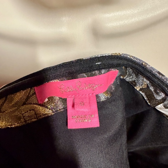 Lilly Pulitzer Camilo Top - Gold Metallic Peony Parade Brocade (Size 0) - Picture 7 of 10